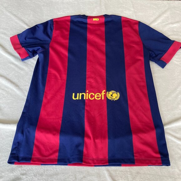 Nike Kids Qatar Airways Barcelona Soccer Football Jersey Navy and Red Large EUC - Picture 9 of 13